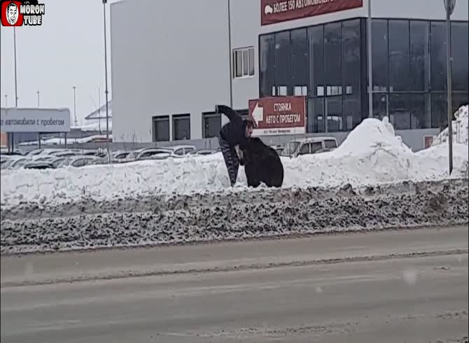 Video :A bear in Russia assaults a man